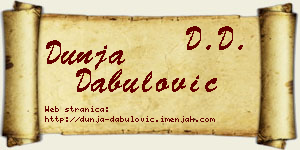 Dunja Dabulović vizit kartica